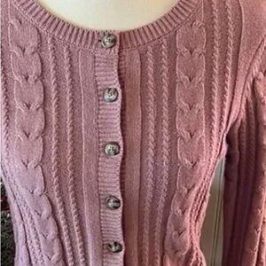 Nicely used:Wild Fable Mauve Cable Knit Cardigan